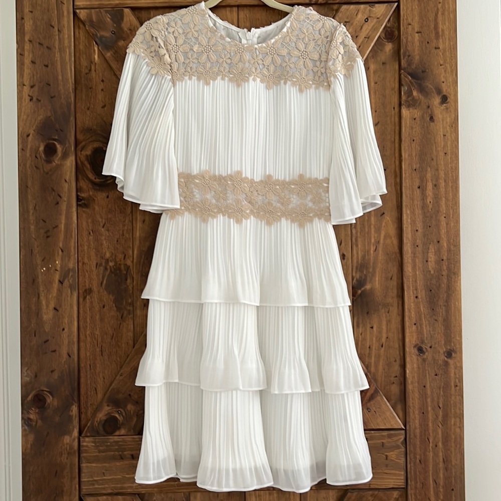 White tiered midi dress from LuLu’s
